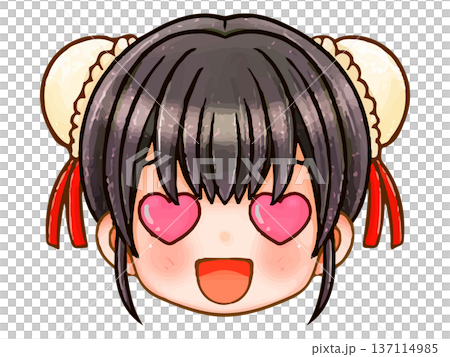 盤發中國女孩Q版人物頭像插圖4 盤發中國女孩Q版人物頭像插圖4 137114985
