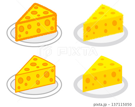 シンプルなチーズのイラスト素材セット 137115050