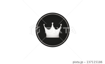 【背景透過】ラバー風メダルに銀の王冠プレート　　 137115186