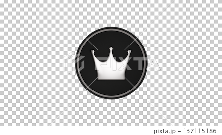 【背景透過】ラバー風メダルに銀の王冠プレート　　 137115186