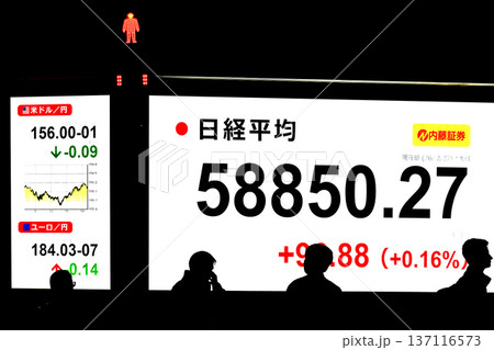 日本の東京都市景観最高値更新5万8850円27銭株価/終値。3日連続で最高値更新=2月27日 日本の東京都市景観最高値更新5万8850円27銭株価/終値。3日連続で最高値更新=2月27日 137116573