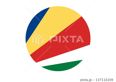 Seychelles Flag Circle Graphic With Diagonal Color Bands For Travel And Design Seychelles Flag Circle Graphic With Diagonal Color Bands For Travel And Design 137118109