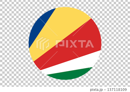 Seychelles Flag Circle Graphic With Diagonal Color Bands For Travel And Design Seychelles Flag Circle Graphic With Diagonal Color Bands For Travel And Design 137118109