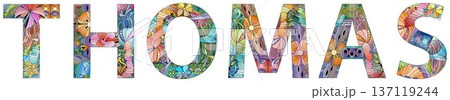 Male name Thomas. Vector decorative object Male name Thomas. Vector decorative object 137119244