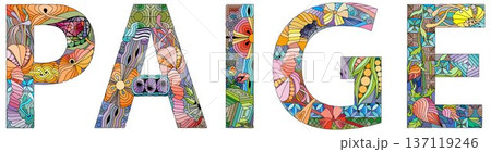 Female name Paige. Vector decorative object 137119246