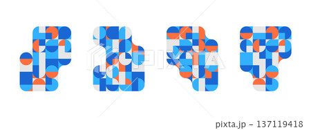 Simple layout with abstract geometric shapes. 137119418