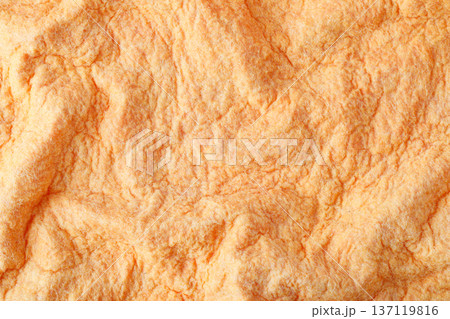 Orange crumpled wool felt fabric texture background 137119816