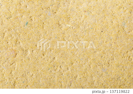 Yellow handmade recycled paper texture background 137119822