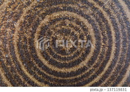 Abstract concentric rings creating a textured radial pattern 137119831