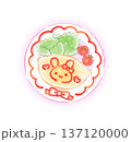 水彩風のかわいいオムライス（うさぎ）のイラスト 137120000