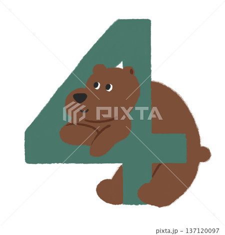 クマの数字イラスト4 137120097