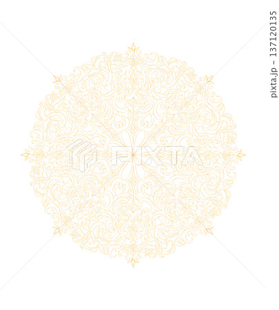 a complex pattern of small yellow details in the shape of a circle a complex pattern of small yellow details in the shape of a circle 137120135