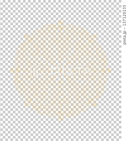 a complex pattern of small yellow details in the shape of a circle 137120135