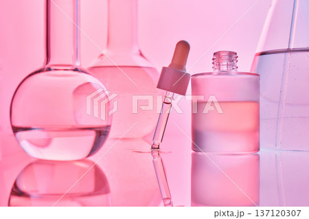 Skincare research creating new cosmetic liquid serum 137120307