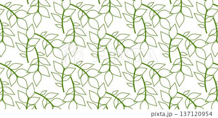 Tropical leaf pattern featuring modern botanical foliage design in natural green tones. Perfect for textile, fabric, wallpaper, packaging, branding, wrapping paper, background decoration Tropical leaf pattern featuring modern botanical foliage design in natural green tones. Perfect for textile, fabric, wallpaper, packaging, branding, wrapping paper, background decoration 137120954