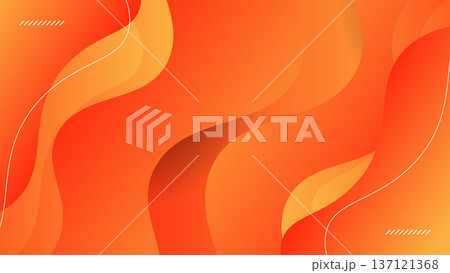 Abstract Orange Fluid Wave Background with...のイラスト素材 [137121368] - PIXTA