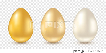 A set of realistic Easter eggs on a transparent background. A set of realistic Easter eggs on a transparent background. 137121633