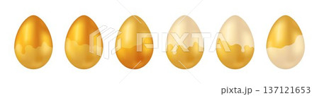 A set of realistic Easter eggs on a white background. A set of realistic Easter eggs on a white background. 137121653
