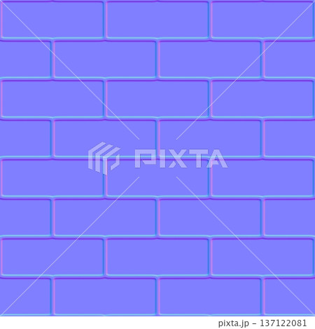 Smooth Bevelled Brick Wall Normal Map 137122081