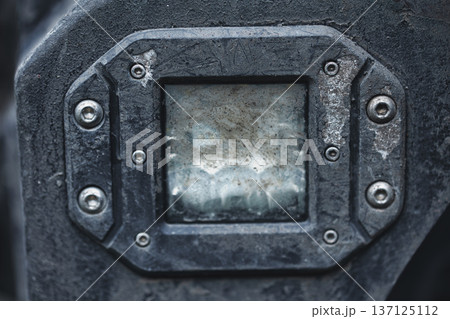 Dirty Off Road Vehicle Headlight Close Up After Mud Drive Dirty Off Road Vehicle Headlight Close Up After Mud Drive 137125112