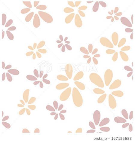Beautiful paper art seamless pattern with flowers. Summer vector illustration. Spring floral vector 137125688
