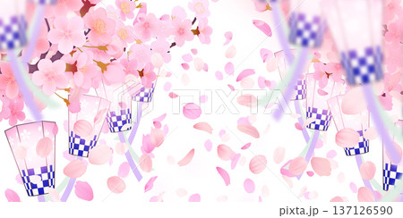 花びら舞い散る桜の背景素材 花びら舞い散る桜の背景素材 137126590