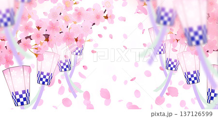 花びら舞い散る桜の背景素材 花びら舞い散る桜の背景素材 137126599