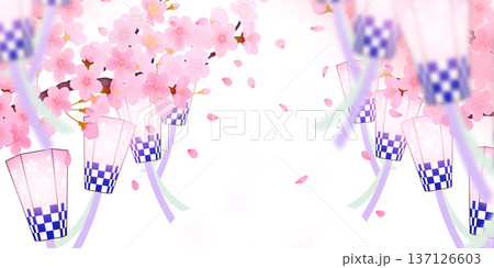 花びら舞い散る桜の背景素材 花びら舞い散る桜の背景素材 137126603