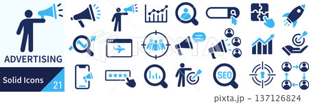 ベクターの広告に関するシルエットアイコンセット 137126824