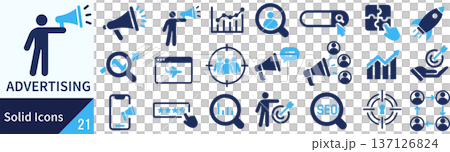 ベクターの広告に関するシルエットアイコンセット 137126824