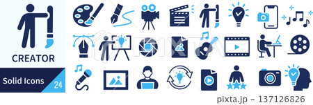 ベクターのクリエイターに関するシルエットアイコンセット 137126826