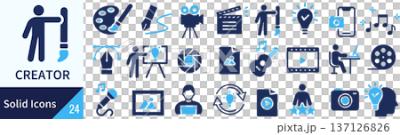 ベクターのクリエイターに関するシルエットアイコンセット 137126826