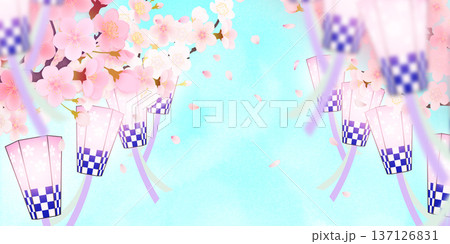 花びら舞い散る桜の背景素材 花びら舞い散る桜の背景素材 137126831