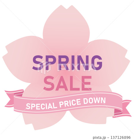 スプリングセール 新春セール 華やかなリボンのイラスト スプリングセール 新春セール 華やかなリボンのイラスト 137126896