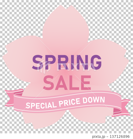 スプリングセール 新春セール 華やかなリボンのイラスト スプリングセール 新春セール 華やかなリボンのイラスト 137126896