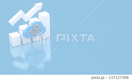 Cloud Computing Growth Concept with Upward Arrow Chart 3d render. 137127306
