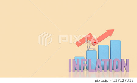 Inflation Growth and Rising Consumer Price Concept 3d render. 137127315