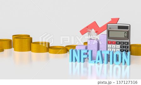 Global Inflation and Rising Cost of Living Concept 3d render. Global Inflation and Rising Cost of Living Concept 3d render. 137127316