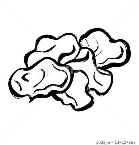 キクラゲの線画イラスト 137127665