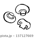 マッシュルームの線画イラスト 137127669