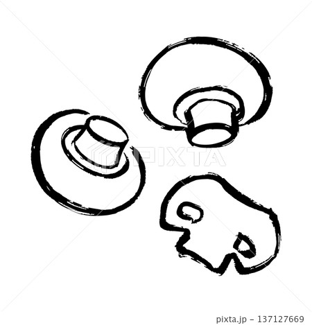 マッシュルームの線画イラスト 137127669