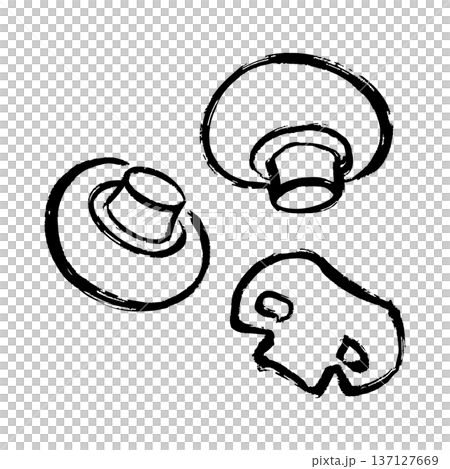 マッシュルームの線画イラスト 137127669