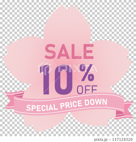 Spring sale New Year sale Gorgeous ribbon illustration 137128320