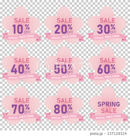 Spring sale New Year sale Gorgeous ribbon illustration 137128324