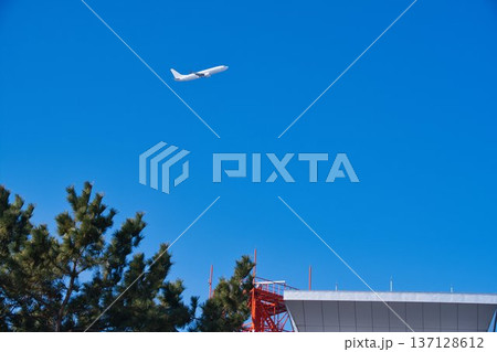 城南島海浜公園から望む飛行機 城南島海浜公園から望む飛行機 137128612