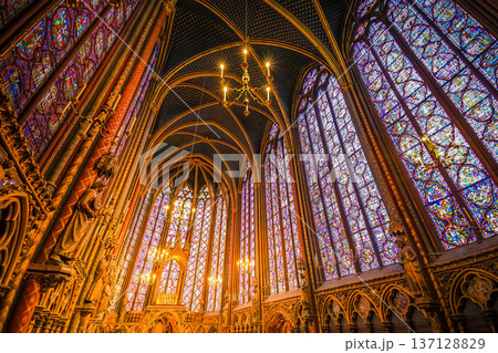 Stained glass windows of Saint Chapelle 137128829