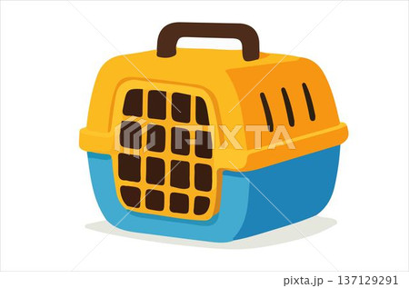 Bright and playful pet carrier design for safe travel. 137129291