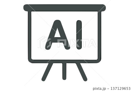 Visual representation of AI in a business presentation setting. 137129653