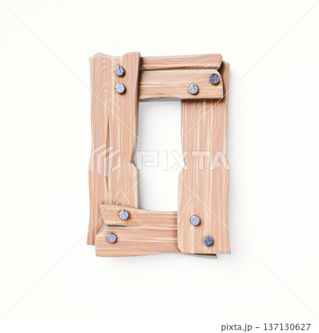 Wooden planks Font Number 0 ZERO 3D 137130627