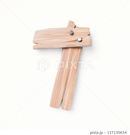 Wooden planks Font Number 7 SEVEN 3D Wooden planks Font Number 7 SEVEN 3D 137130634